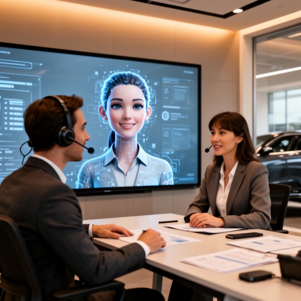Person rehearsing a conversation with an AI avatar